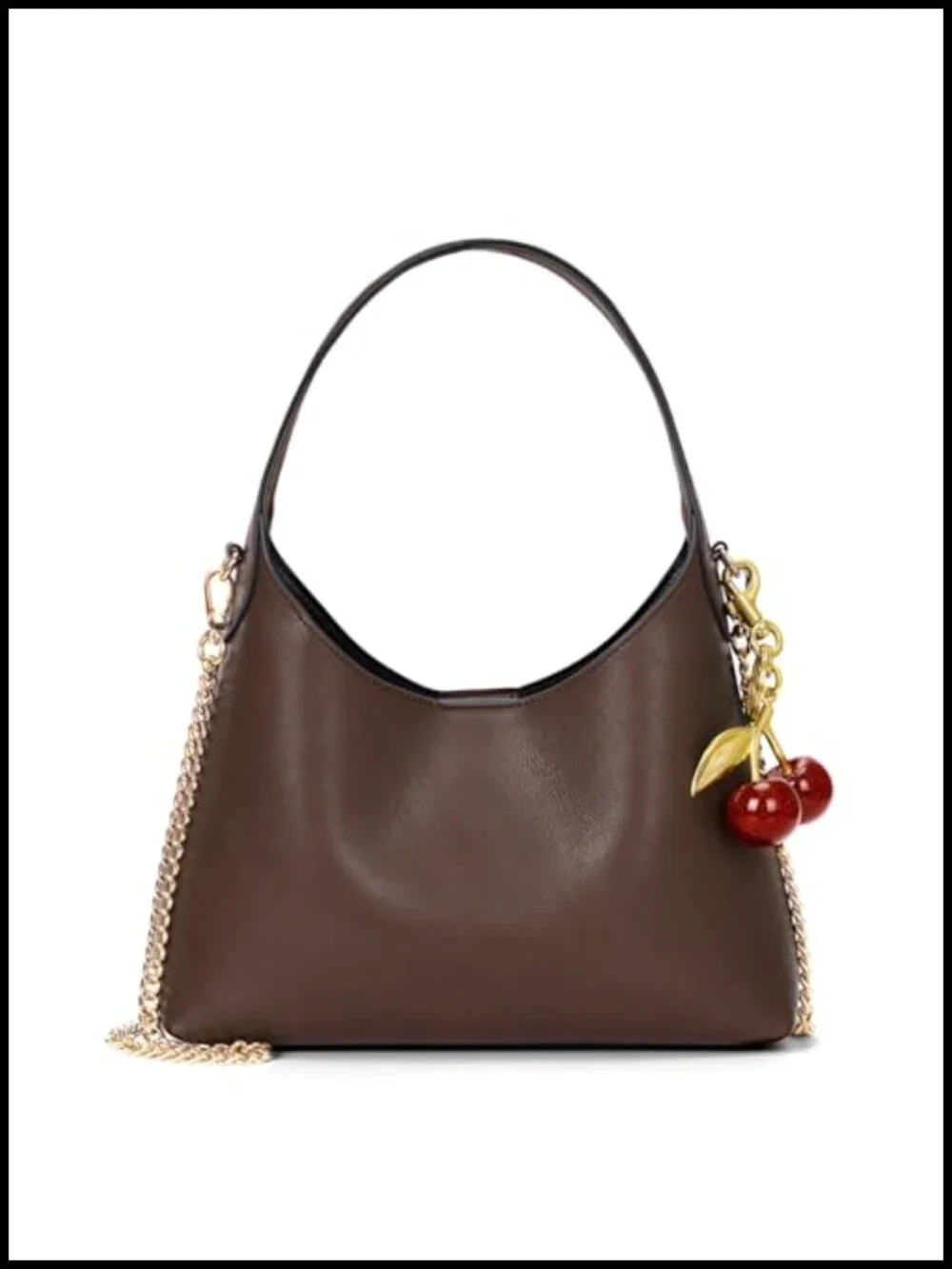 Faux Leather Hobo Bag with Chain Strap Crossbody Bag Purse Shoulder Tote Handbag